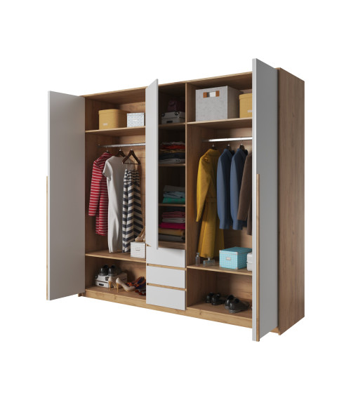 Szafa Xelo A 230 - Dąb Craft Złoty/Biały