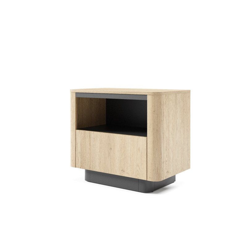 Stolik nocny Torro G - Dąb Cremona/Czarna