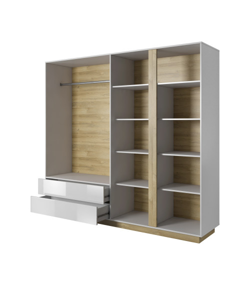 Szafa Arco 220 - Biały/Biały poł./Grandson