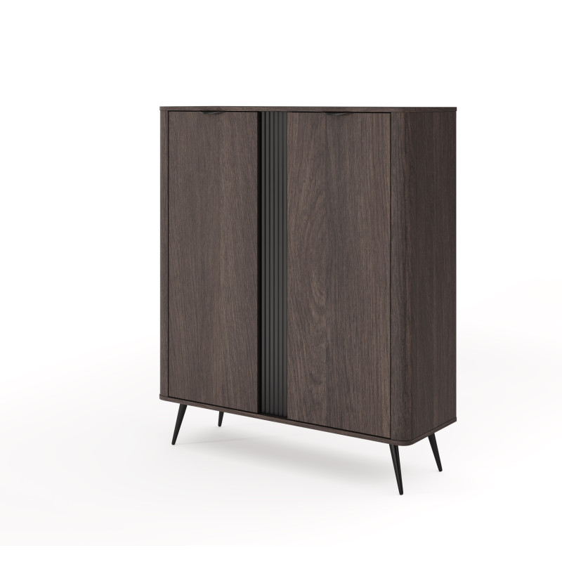 Komoda wysoka Veris B - Dąb Dunin + Czarny