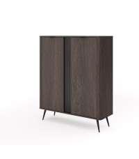 Komoda wysoka Veris B - Dąb Dunin + Czarny