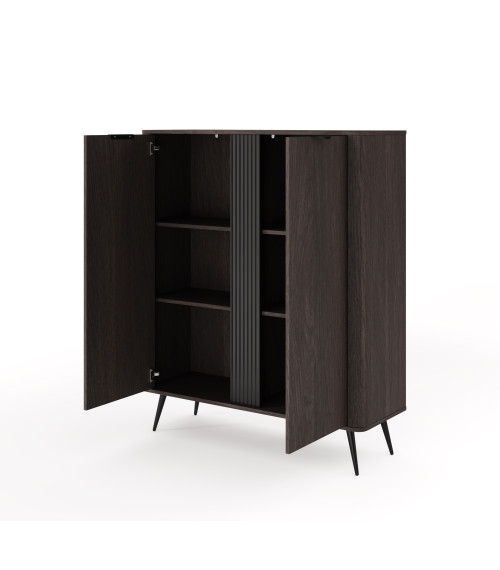 Komoda wysoka Veris B - Dąb Dunin + Czarny