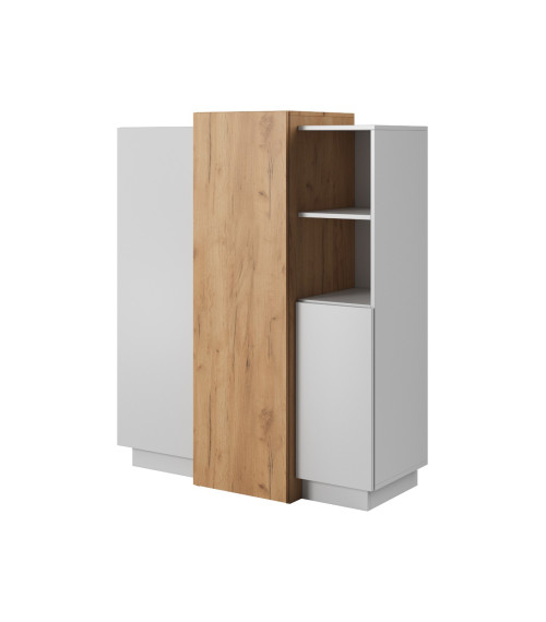 Komoda 3d - Biały/Dąb Craft Złoty