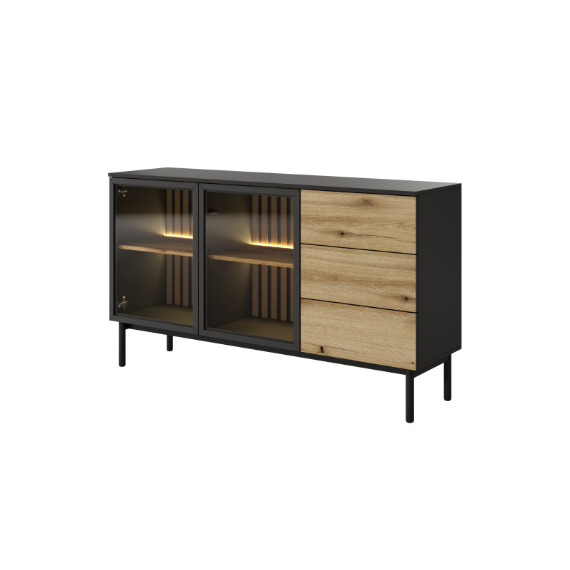 Komoda z led Lang C 150 Czarny/Evoke