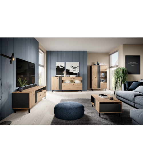 Stolik rtv 165 Madis B - Dąb Artisan/Antracyt