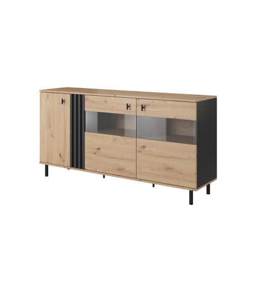 Komoda Madis E 3d - Dąb Artisan/Antracyt