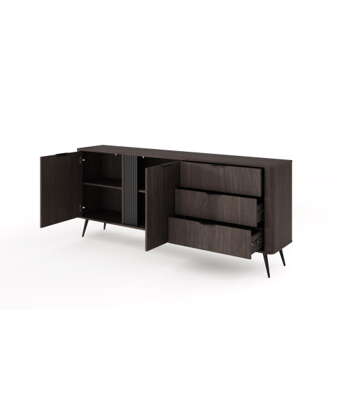 Komoda Veris D 195 - Dąb Dunin + Czarny