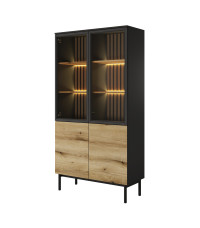 Witryna wysoka z led Lang A Czarny/Evoke