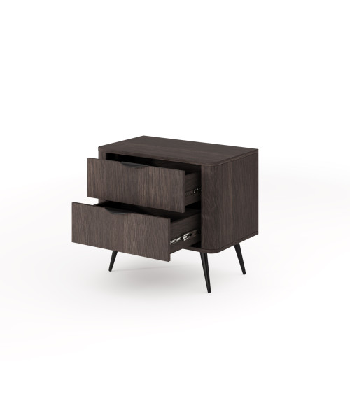 Stolik nocny Veris G - Dąb Dunin + Czarny