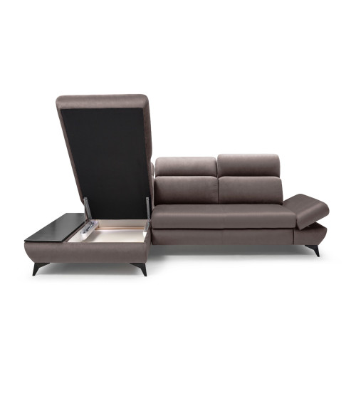 Narożnik lewostronny TITAN rozkładany z pojemnikiem na pościel FANCY 96