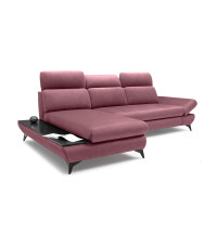 Narożnik lewostronny TITAN rozkładany z pojemnikiem na pościel FANCY 63