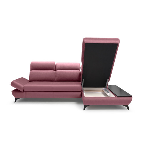 Narożnik prawostronny TITAN rozkładany z pojemnikiem na pościel FANCY 63