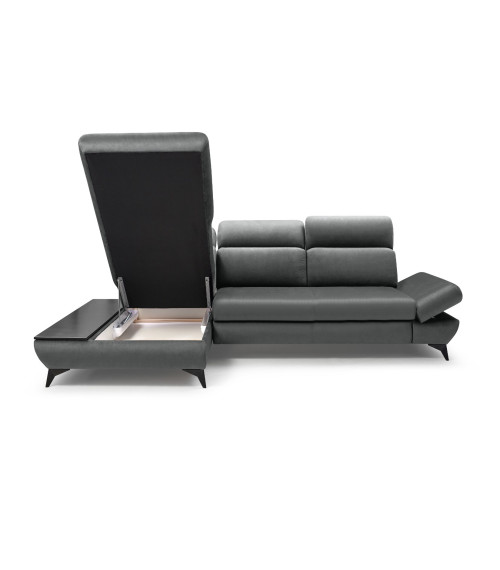 Narożnik lewostronny TITAN rozkładany z pojemnikiem na pościel FANCY 37