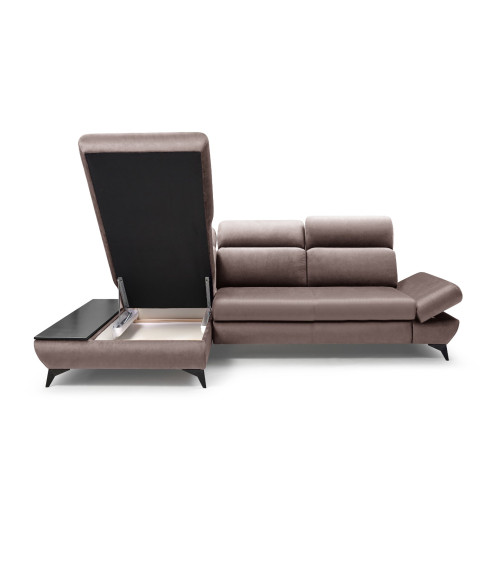 Narożnik lewostronny TITAN rozkładany z pojemnikiem na pościel BLUVEL 13