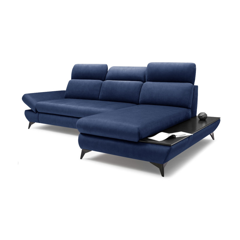 Narożnik prawostronny TITAN rozkładany z pojemnikiem na pościel BLUVEL 86