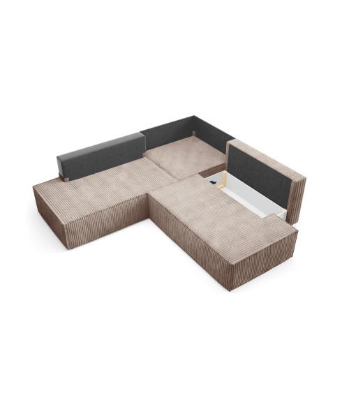 Narożnik lewostronny rozkładany z pojemnikiem na pościel TILIA II TILIA 17