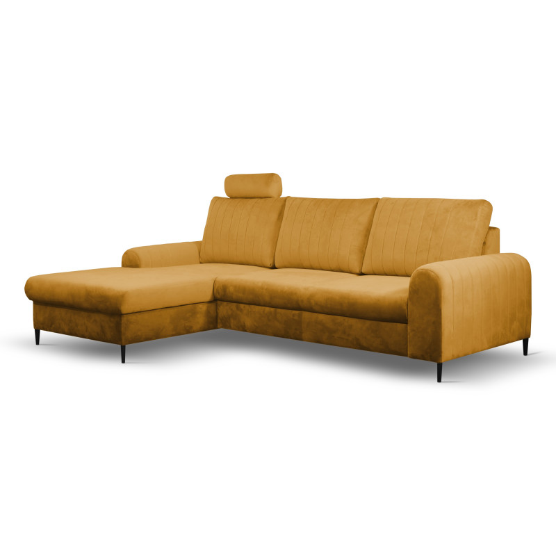 Narożnik lewy MONACO MUSTARD 8/nogi czarne