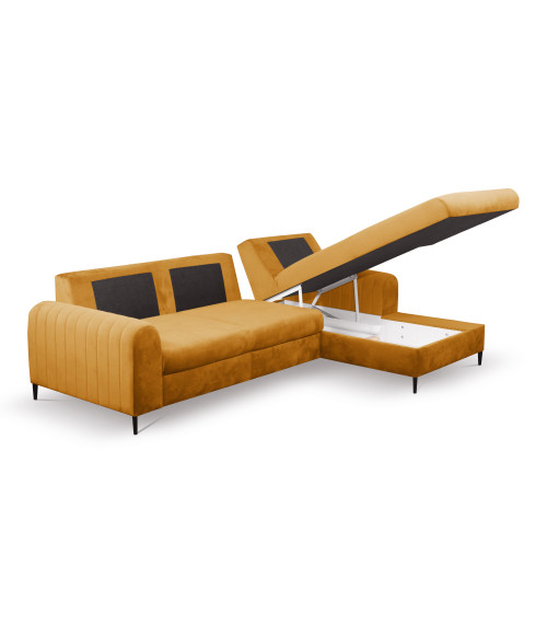 Narożnik prawy MONACO MUSTARD 8/nogi złote