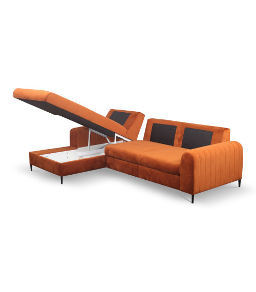 Narożnik lewy MONACO  RUST 33/nogi czarne