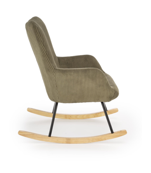 Fotel wypoczynkowy z funkcją kołyski Belmiro, oliwkowy (1p1szt)