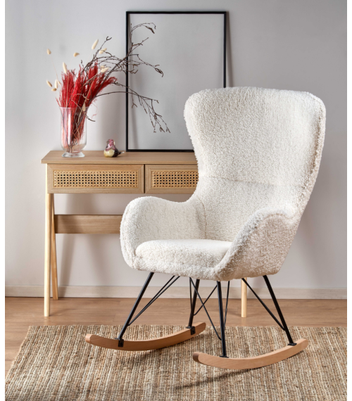 LIBERTO 2 fotel wypoczynkowy kremowy / czarny / naturalny (1p1szt)