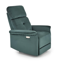 Fotel z funkcją elektrycznego rozkładania Semir /gniazdo USB, ciemny zielony (2p1szt)