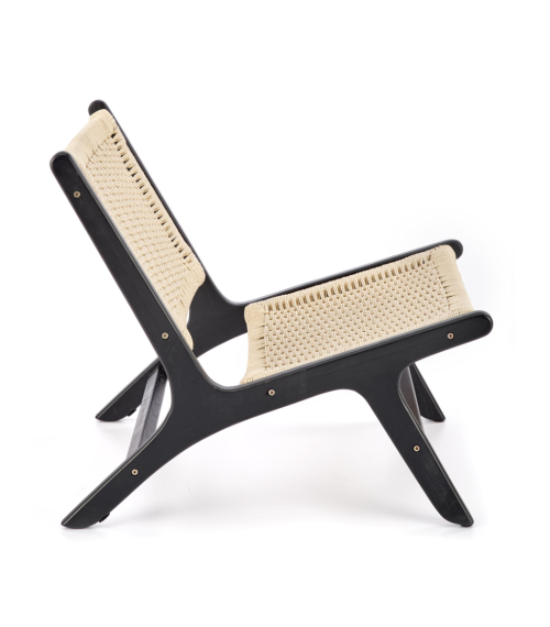 FODEN fotel wypoczynkowy, czarny / naturalny (1p1szt)