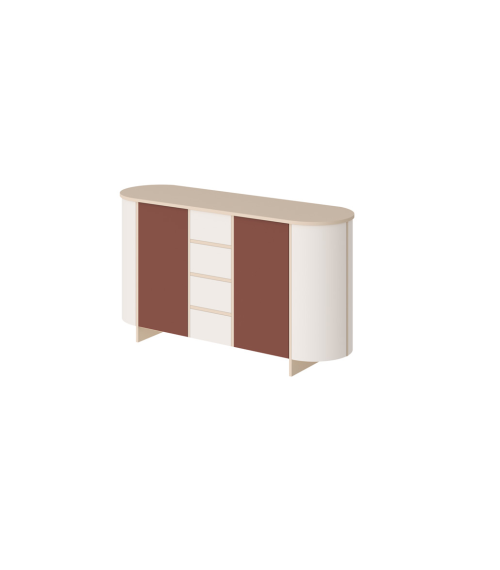 Komoda Meduno - cappuccino/bordo/kaszmir mat