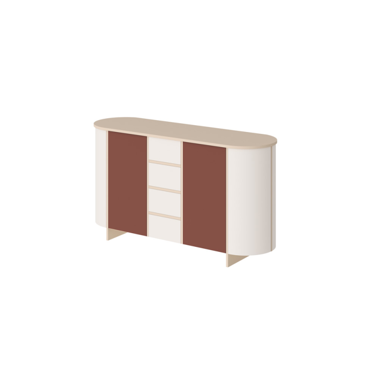 Komoda Meduno - cappuccino/bordo/kaszmir mat