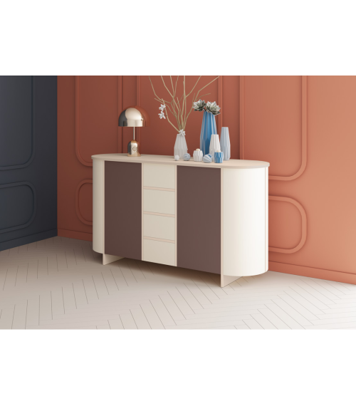 Komoda Meduno - cappuccino/bordo/kaszmir mat