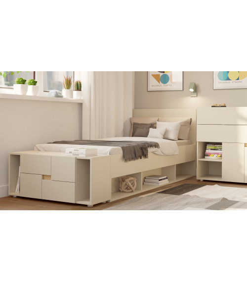 Łóżko Lens 90 skrzynia - kaszmir