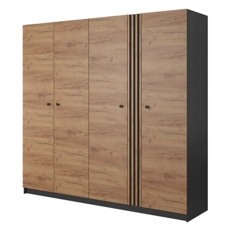 Szafa 220 Deco - Antracyt/Dąb Craft Złoty