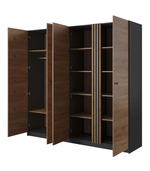 Szafa 220 Deco - Antracyt/Dąb Craft Złoty