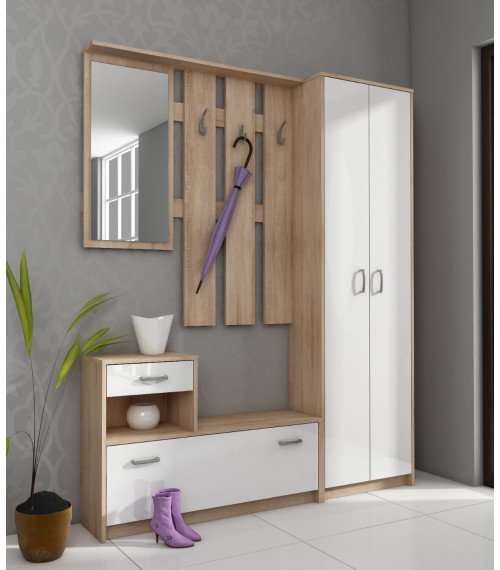 Przedpokój 1 Sonoma jasna/Biały