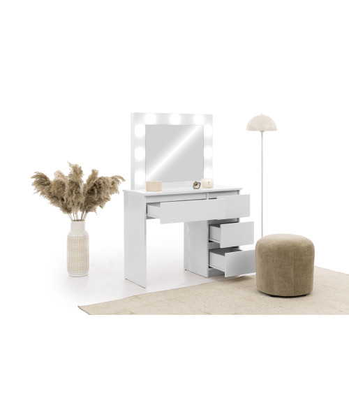 Toaletka z szufladami Lumina - biały