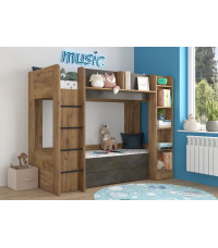 Łóżko piętrowe Everest L z szufladą Craft złoty/Granada brąz