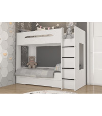 Łóżko piętrowe Blanc P z szufladą Biały