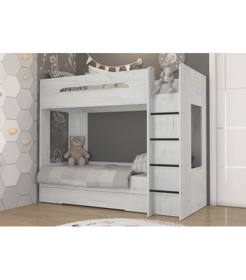 Łóżko piętrowe Blanc P z szufladą Craft biały