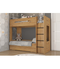 Łóżko piętrowe Blanc P z szufladą Dąb Artisan