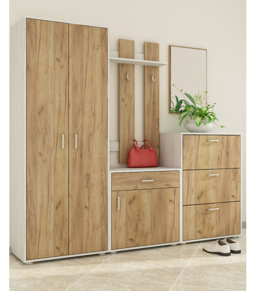 Przedpokój 3 Craft biały/Craft złoty