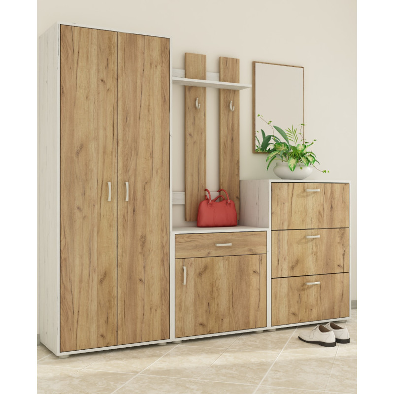 Przedpokój 3 Craft biały/Craft złoty