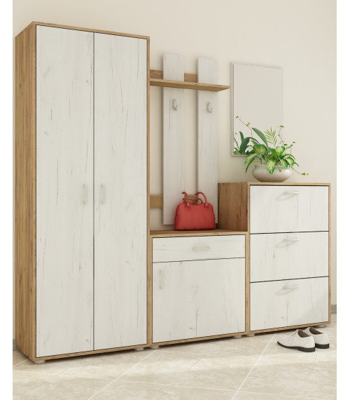 Przedpokój 3 Craft złoty/Craft biały