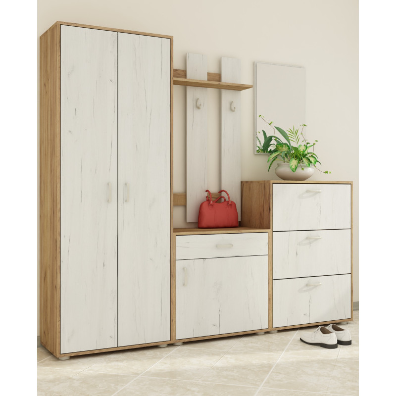 Przedpokój 3 Craft złoty/Craft biały