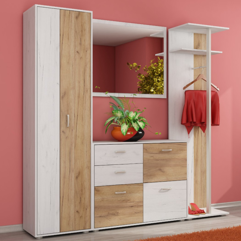 Przedpokój 7 Craft biały/Craft złoty