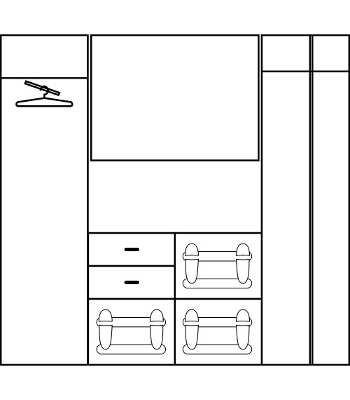 Przedpokój 7 Craft biały/Craft złoty
