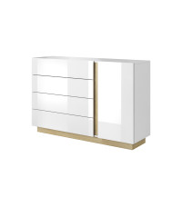 Komoda Arco 138 d4s Biały / Biały połysk / Grandson