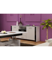 Komoda duża Hugo - HUG-02 - Biały/Czarny połysk