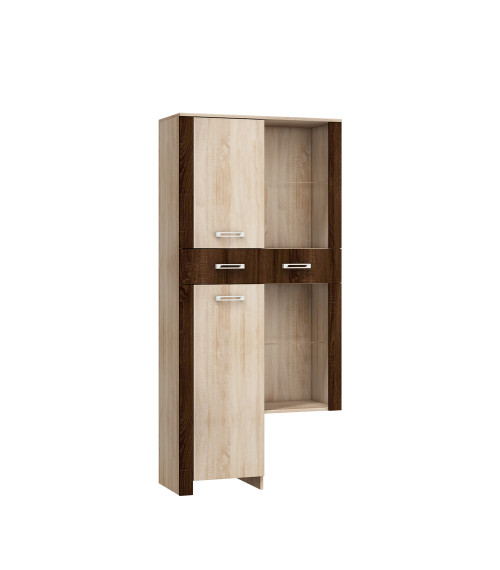 Regał wysoki Hugo - HUG-07 - Craft złoty/Krem