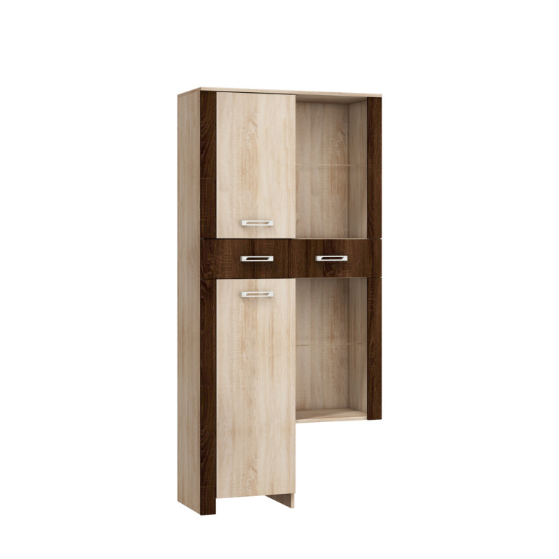 Regał wysoki Hugo - HUG-07 - Craft złoty/Krem