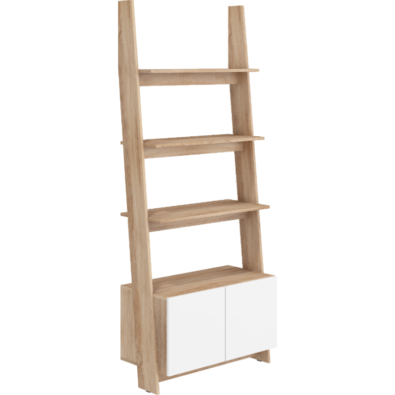 Regał 80-1D Rack - RAC-07 -Sonoma jasna/Biały połysk